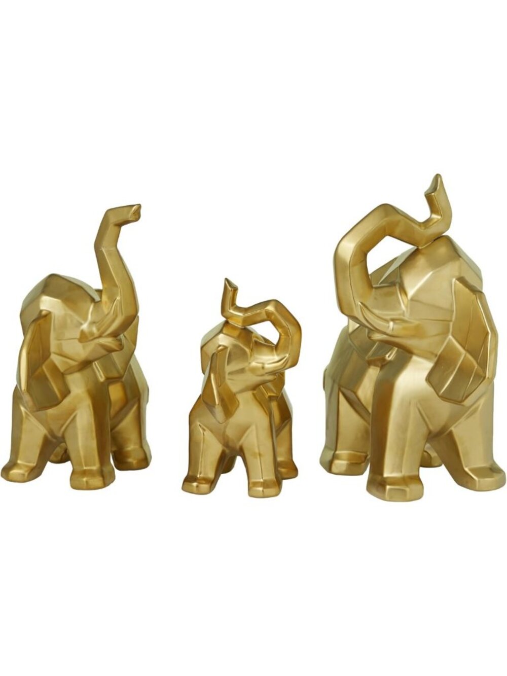 Elegant Ceramic Elephant Statues Set of 3 - Decorative Home Decor Figurines